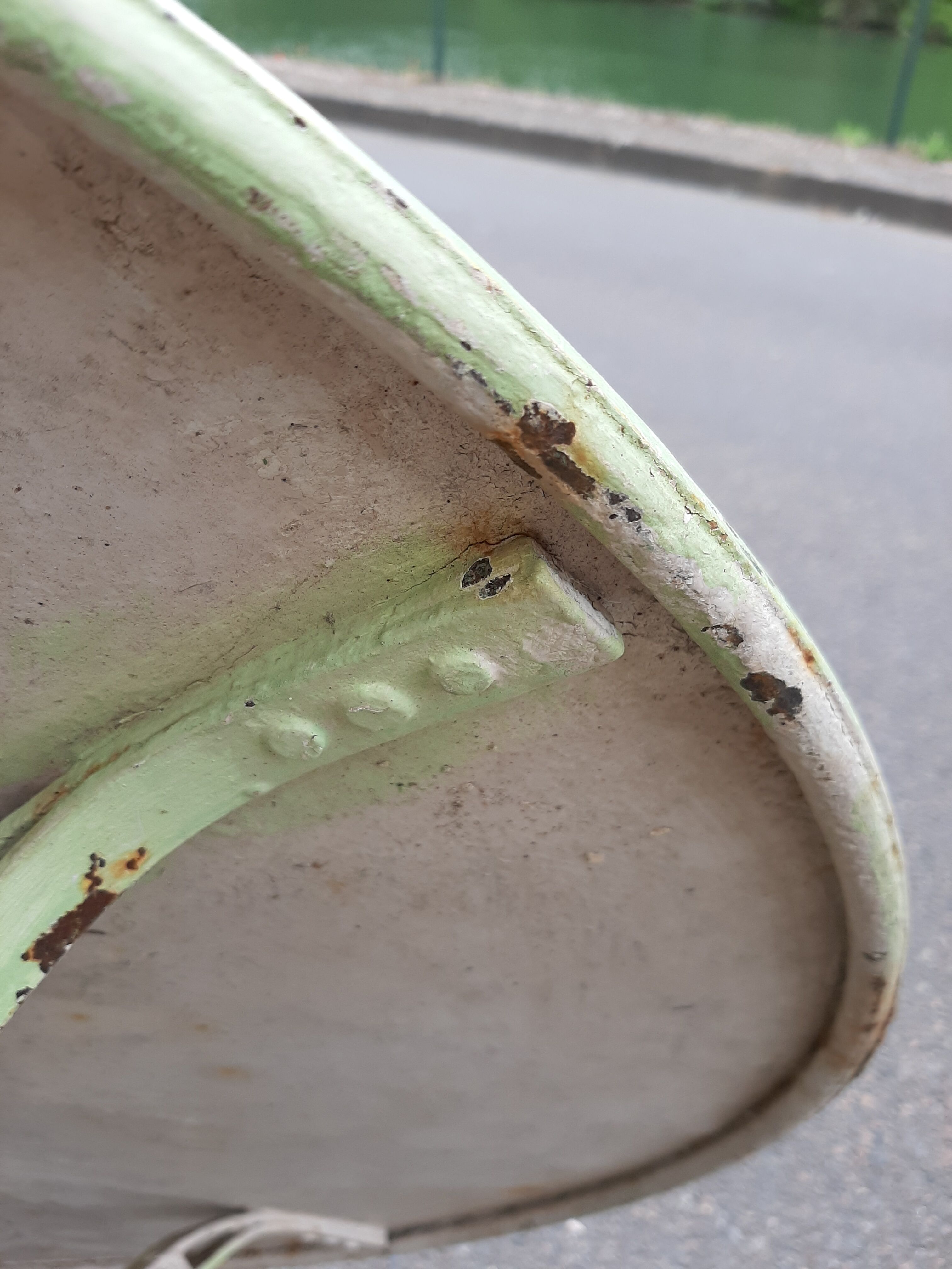 Old iron garden table