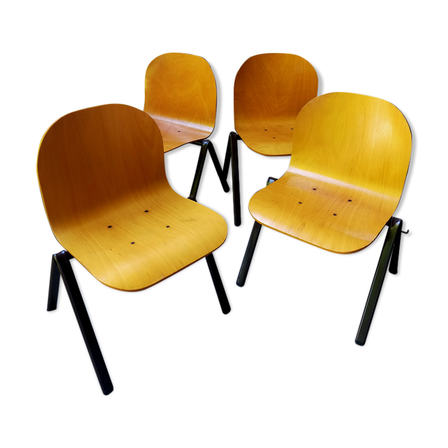 Set of 4 galvanita chairs