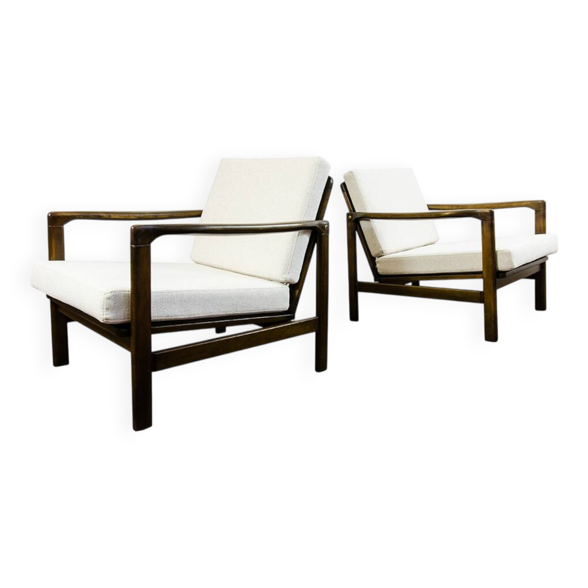 Mid Century Modern Armchairs By Zenon Bączyk, 1960's, Set Of 2