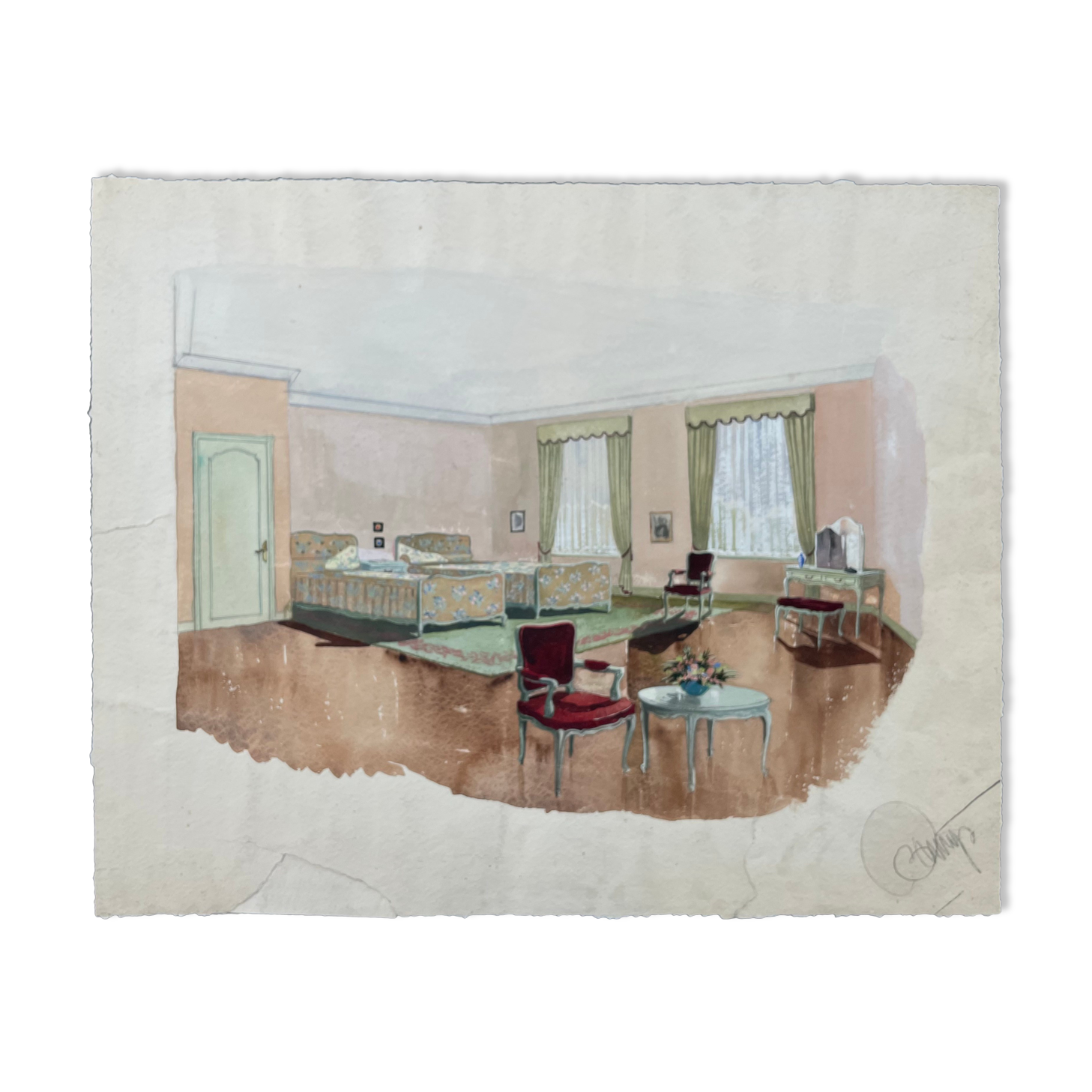 Painting decorative art interior architecture 30-50s