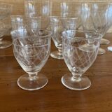 Art deco part of service of glasses and carafes 37 pieces circa 1940