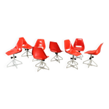 1960s Miroslav Navratil Set of Eight Fiberglass Chairs for Vertex, Czechosl