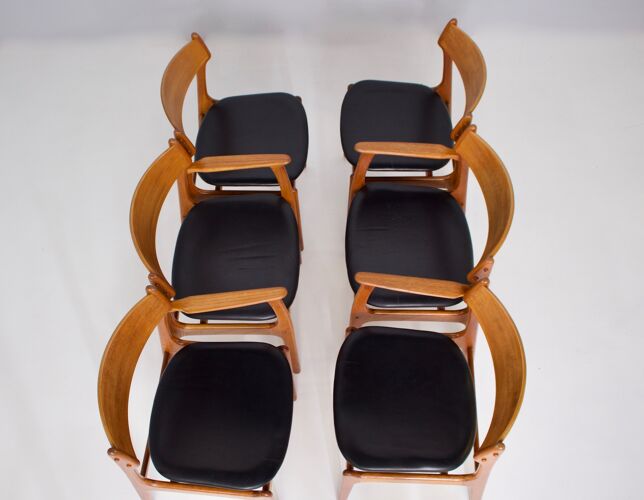 4 chairs and 2 armchairs Erik Buch