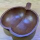 Wooden apple-shaped fruit bowl