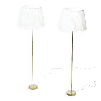 Pair of brass floor lamps by ASEA Belysning, Sweden, 1950s