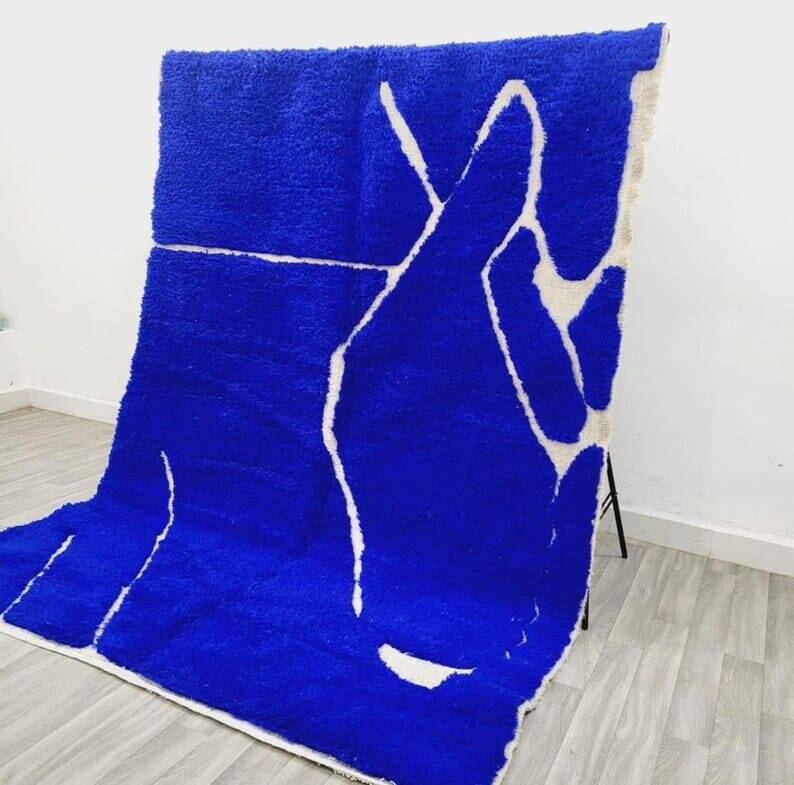 Handwoven Berber rug, traditionally handmade, 1.4/2.6 m.