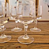 Cristal Arques Matignon white wine glasses, engraved crystal set of 6