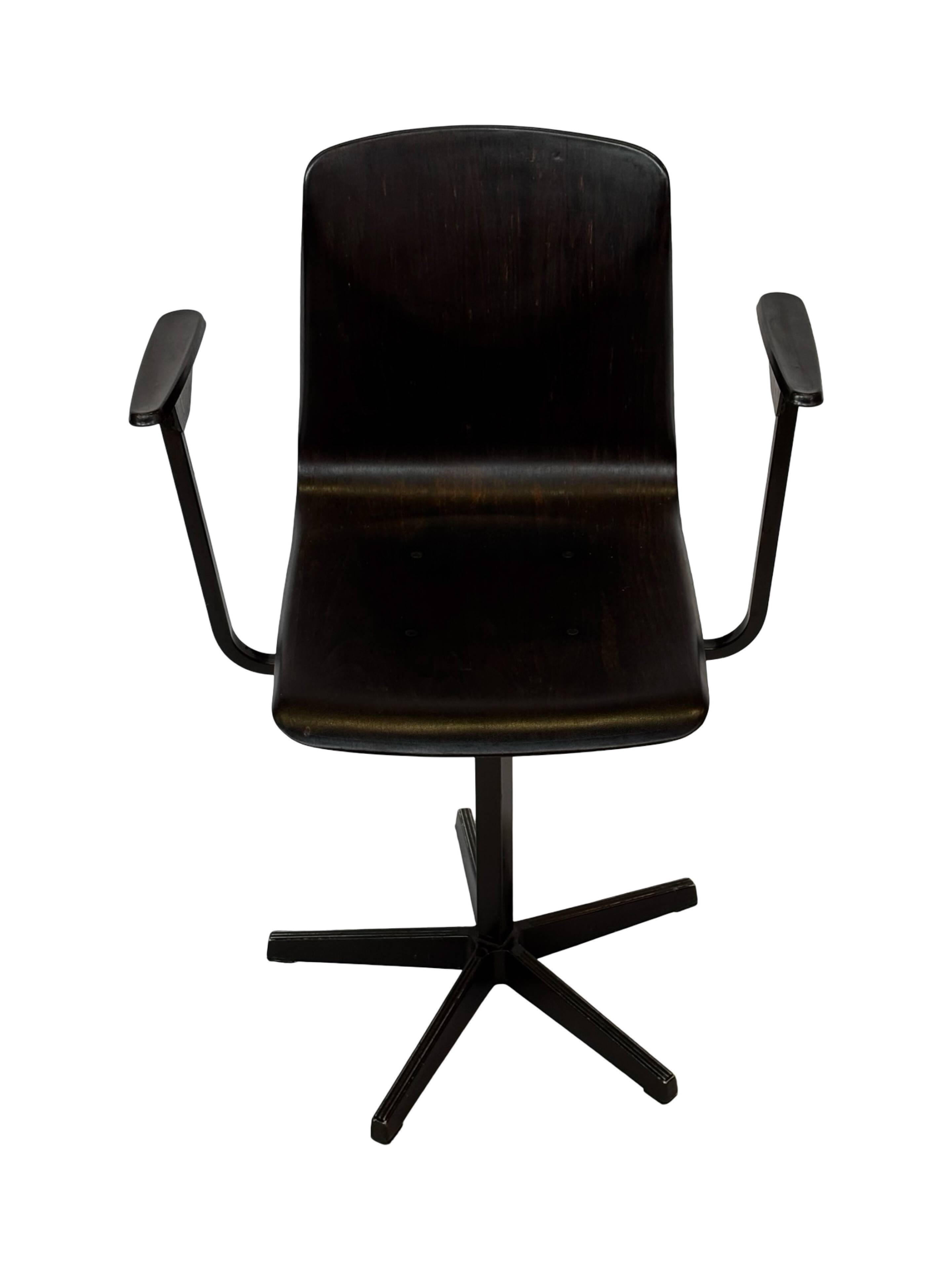 Vintage Galvanitas Pagholz school chair work with armrests dutch design