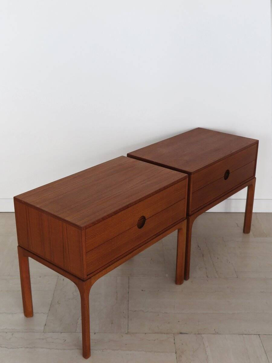 Scandinavian Teak Nightstands by Kai Kristiansen for Aksel Kjersgaard, Denmark, 1960s, Set of 2