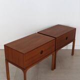 Scandinavian Teak Nightstands by Kai Kristiansen for Aksel Kjersgaard, Denmark, 1960s, Set of 2