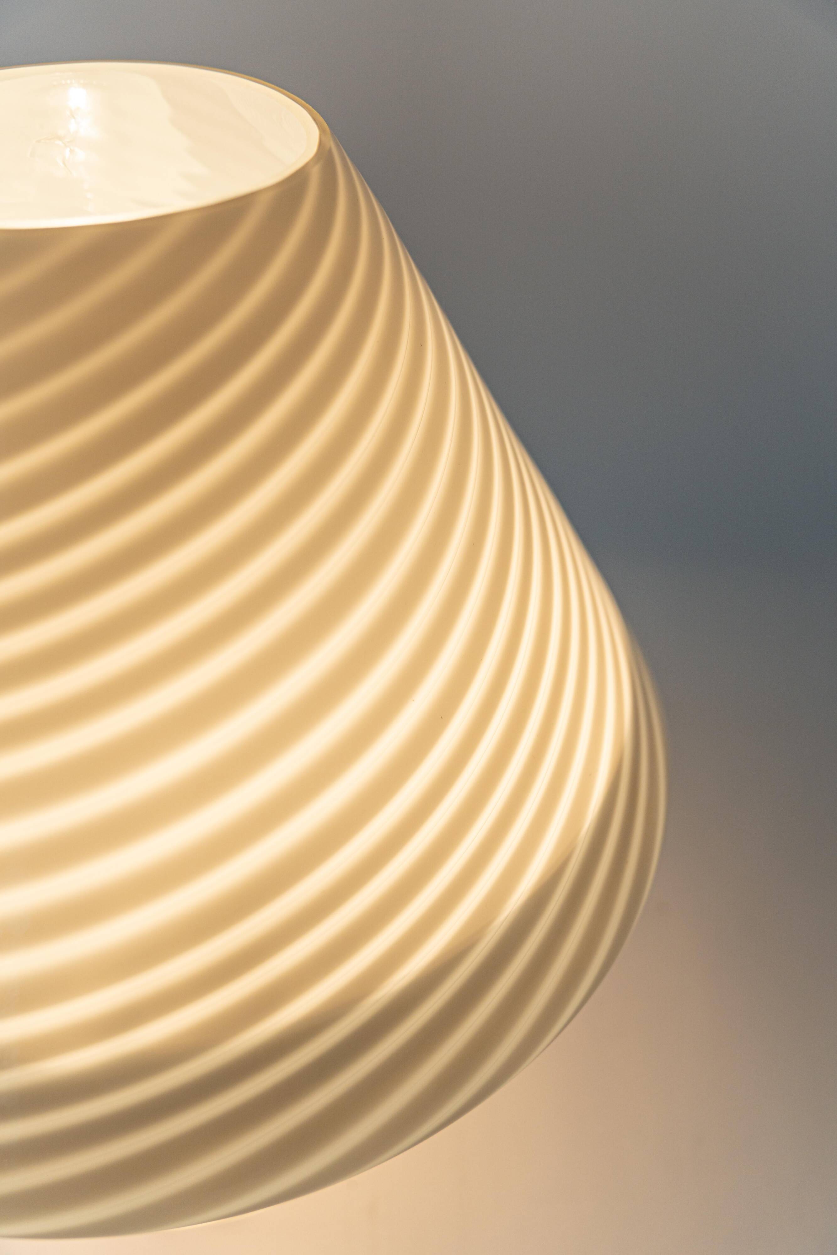 Mushroom table lamp in glass by Peill & Putzler, Germany, 1970s