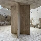 Octagonal travertine coffee table