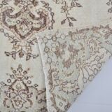 Beige And Brown Vintage Oushak Carpet sku 3578