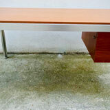 Large office of George Ciancimino in exotic wood and aluminum for Mobilier International