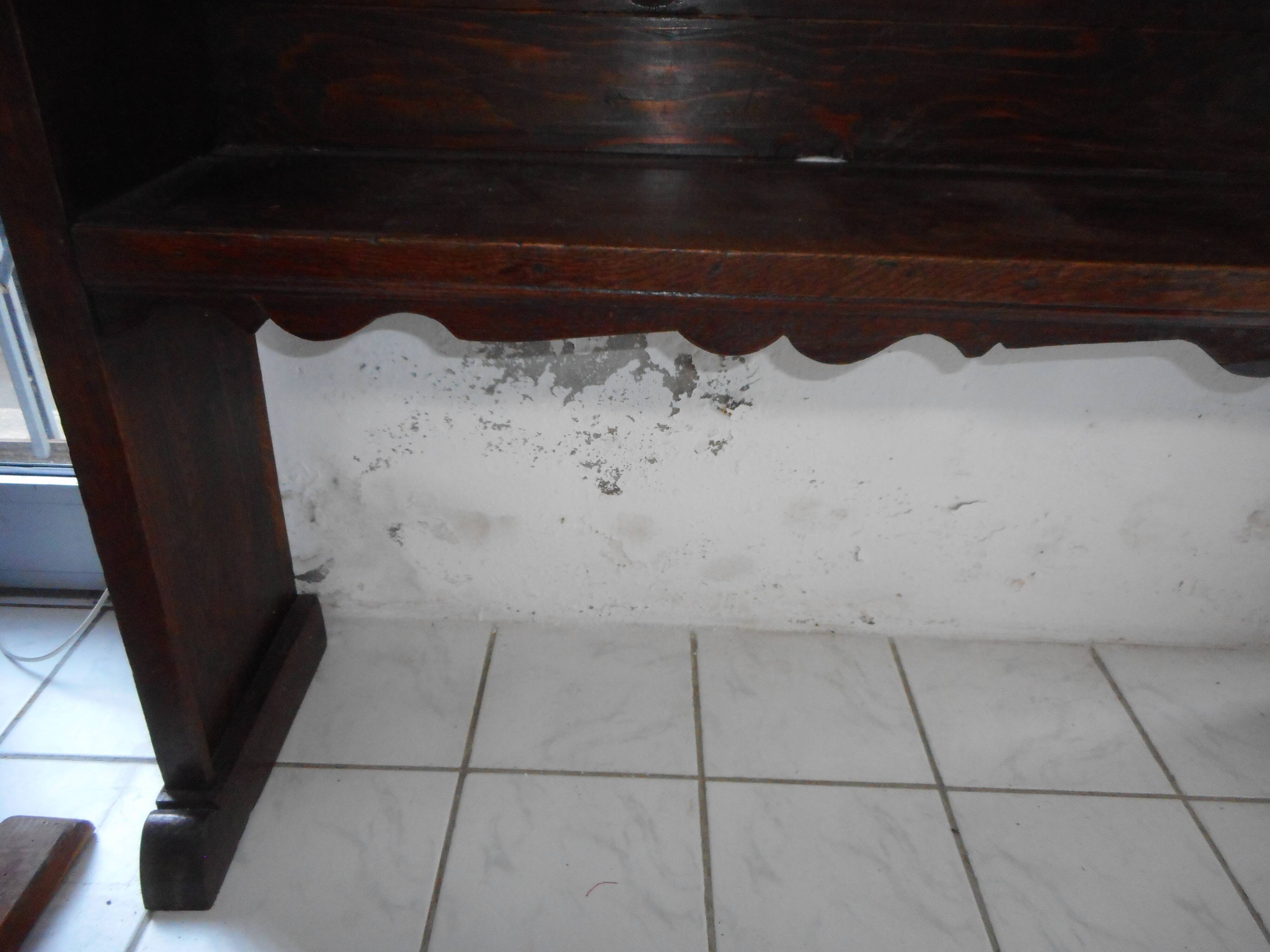 Rustic wooden shelf with three trays