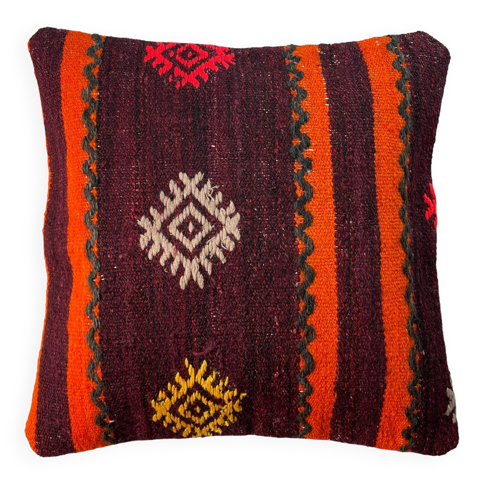 Housse de coussin kilim turc vintage, 40 x 40 cm