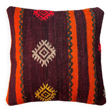 Housse de coussin kilim turc vintage, 40 x 40 cm
