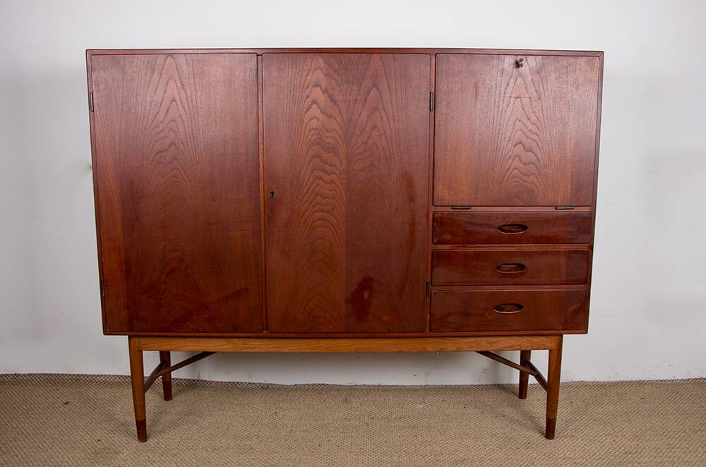 Danish Teak Highboard by Kurt Ostervig for Randers Mobelfabrik 1960.