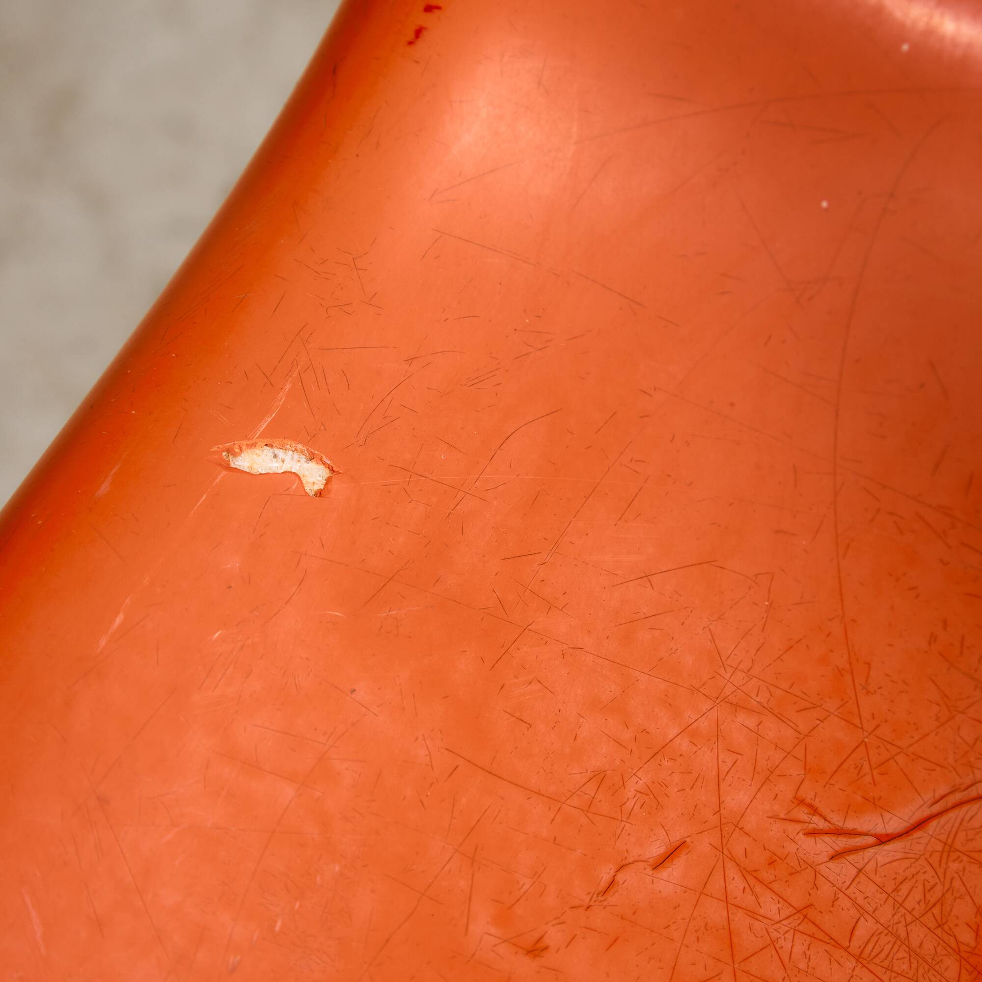 Set of Single-base Orange Molded Chairs, 1970s