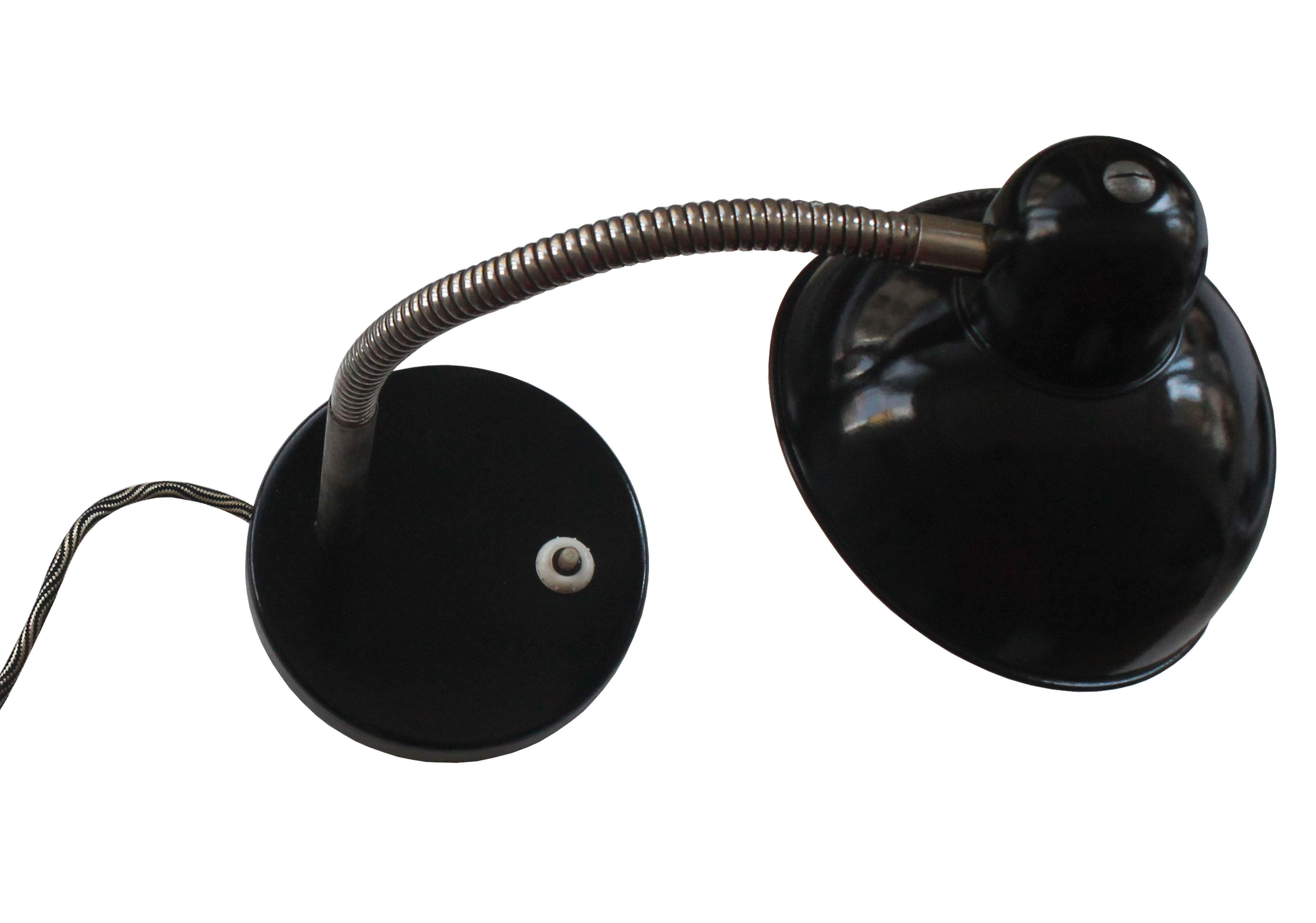 Mid century black steel table lamp