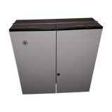 White lacquered metal medicine cabinet