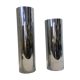 Pair of silver metal tube vases