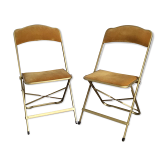 Paire de chaises pliantes velours