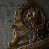 Folk art, Louis XVI style gilded mirror, 18th century