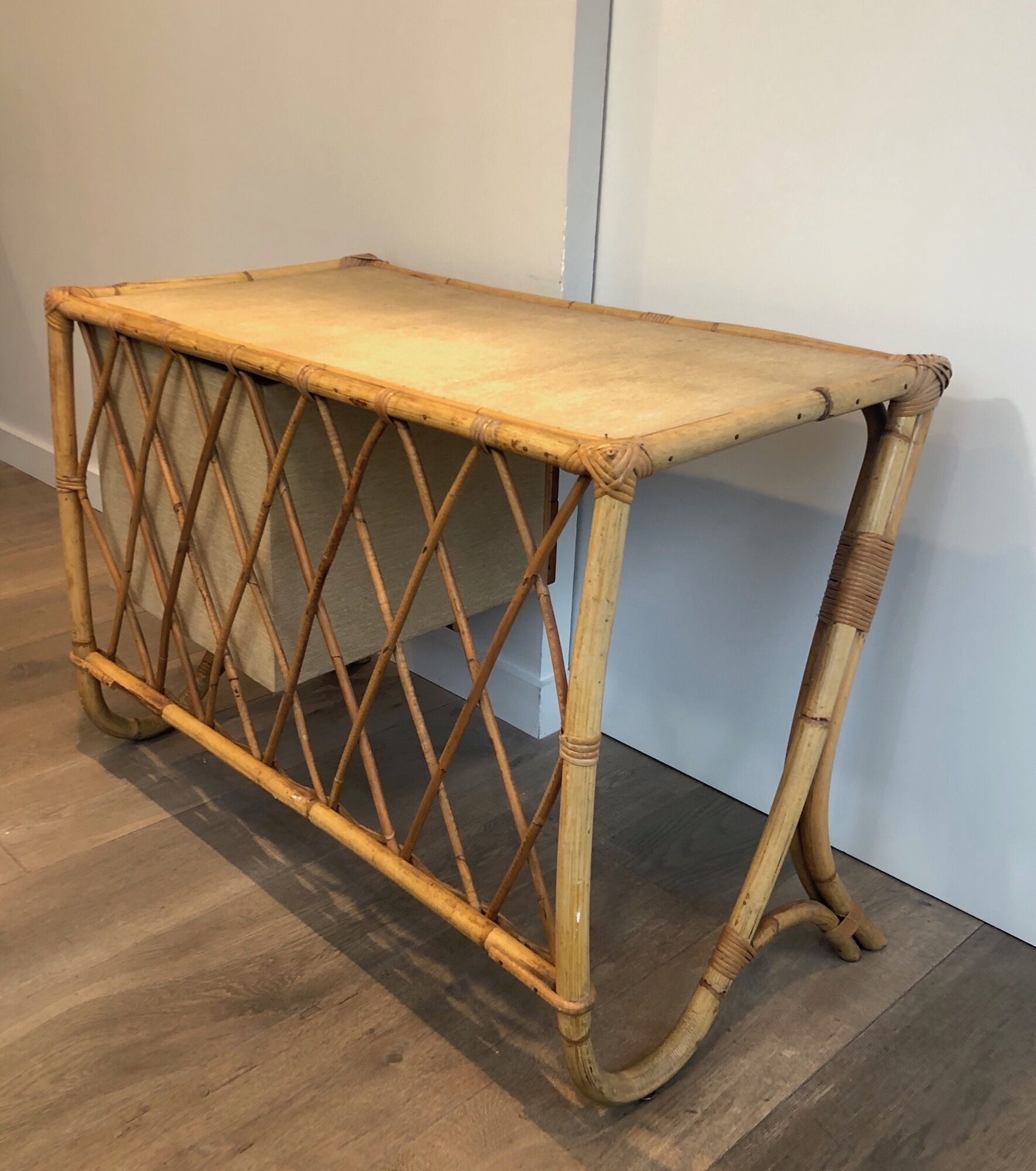 Rattan desk around 1970