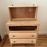 Vintage raw wood chest of drawers