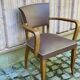 Art Deco bridge armchairs in leather from the 1950s.