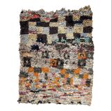 Tapis Berbère Boucherouite coloré - 129 x 160 cm
