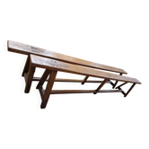 Paire de bancs en chene