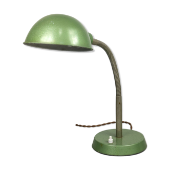 Vintage green gooseneck table lamp