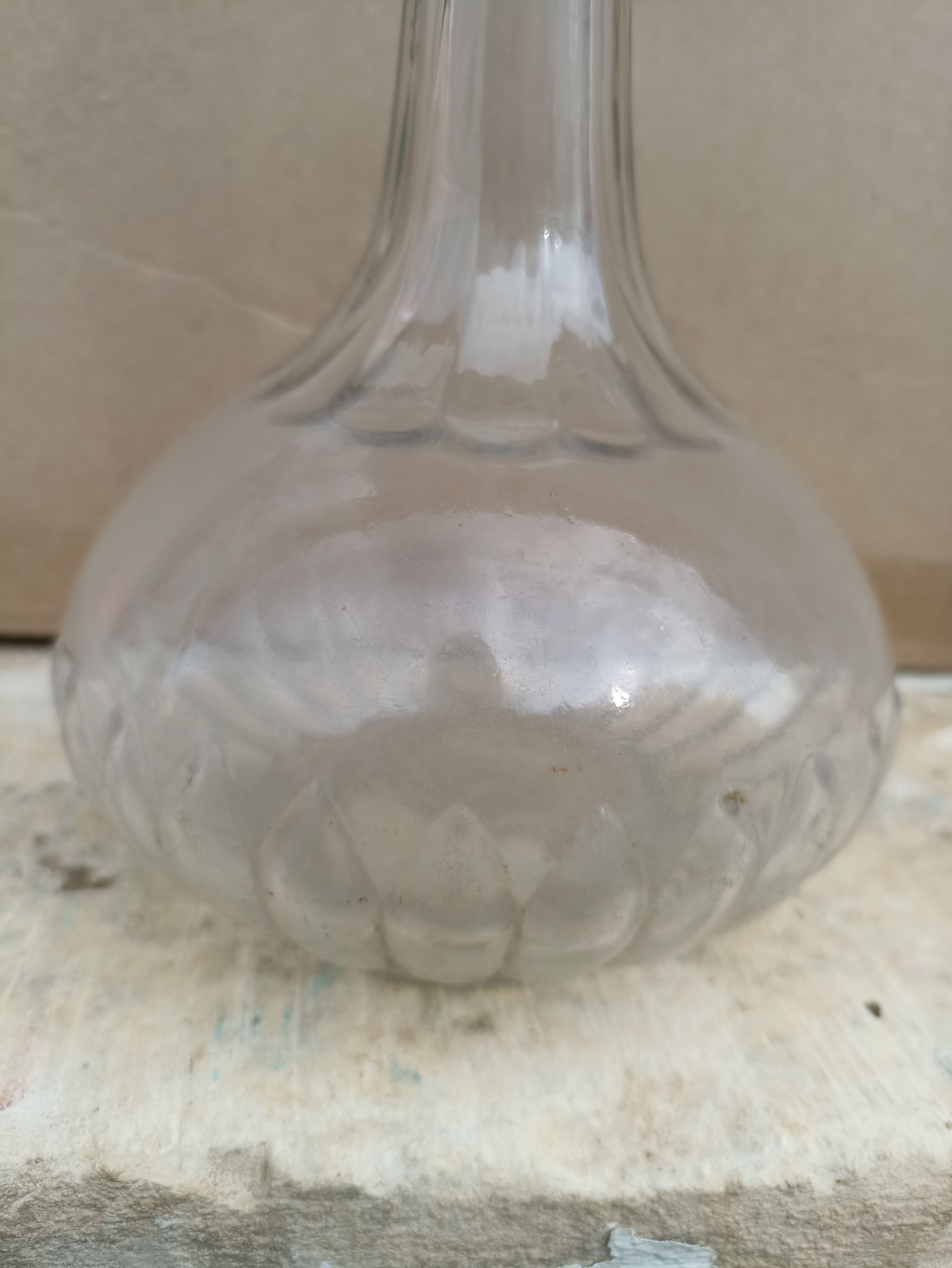 Glass wine decanter with cork