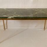Green marble and gilded brass coffee table