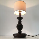 Turned wooden vintage lamp