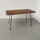 Table basse osier tressé et métal 1960