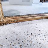 Rectangular golden mirror moldings plant motifs nineteenth H: 130cm