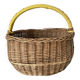 Vintage basket in woven wicker and scoubidou wire