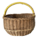 Vintage basket in woven wicker and scoubidou wire
