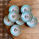 Set of 8 hollow plates vinatge with bird decorations