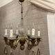 Lustre with patina, pendants and candle holders