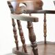 Set of two wooden English antique captain chairs from the late 19th century