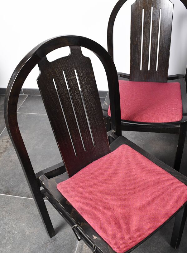 Ensemble de 4 chaises vintage Baumann modèle Argos