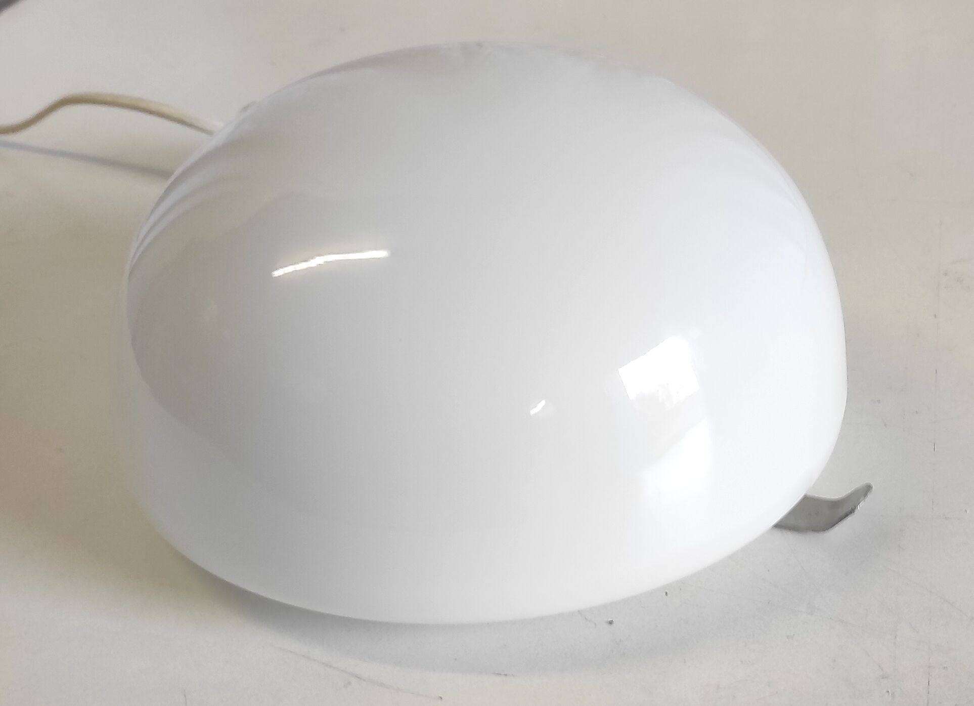 Ceiling lamp half-globe opaline, 60s/70s