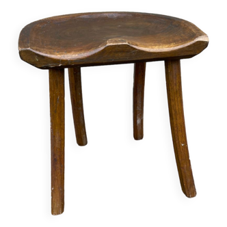 brutalist of hand carved stool