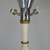 Lampadaire Art Déco en bois peint blanc et doré, 1925