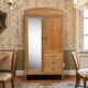 Parisian hotel wardrobe in solid raw oak, 1920.