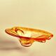 Vide-poche vintage en verre orange